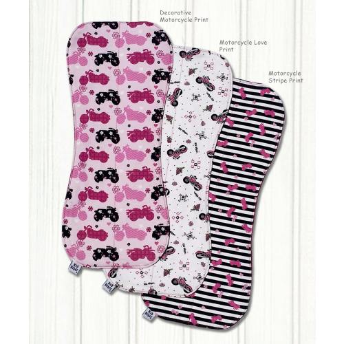 BABY BURP CLOTHS, Baby Girl Burp Cloths, Pink Motorcycle Burp Cloths, Harley Davidson Baby Burp Cloths, Biker Burp Cloth, Newborn Baby