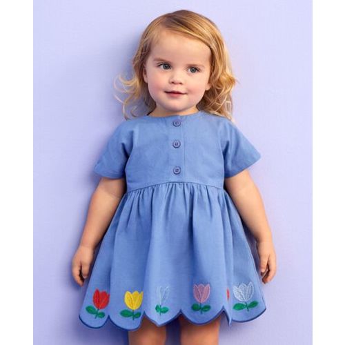 Baby Dolman Sleeve Linen Dress & Bloomers Set