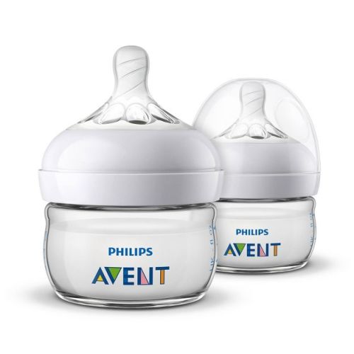 Philips Avent Natural Baby Bottles with First Flow Nipples - 2oz/2pk