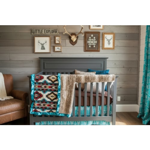 Aztec and Fawn Minky Woodland Baby Crib Bedding – DBC Baby Bedding Co