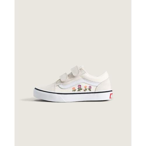 Vans Little Kids Old Skool Floral Embroidery Marshmallow Shoes - Any Size 3-5