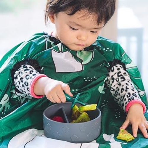 grabease Allover Waterproof Bib for Self-Feeding Infants and Toddlers, Machine Washable, Ages 6-24 Months