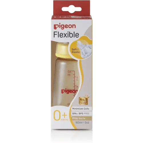 Pigeon Flexible Slim Neck Baby Bottle for 0+ Months Babies, 160ml, PPSU, 1-Pack