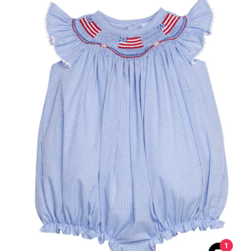 Smocked Bishop Bubble - Flags – Posh Tots Children's Boutique