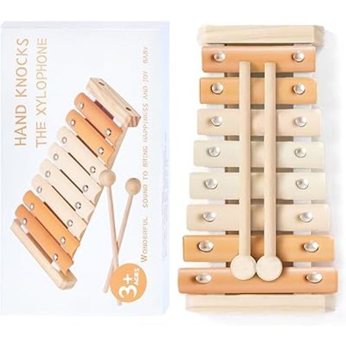 Ehome Xylophone, Baby Musical Instruments Montessori Musical Toys for Toddlers 1-3, Modern Boho Xylophone for Kids, Neutral Colors Percussion Instruments Set, Preschool Baby Musical Toys, Baby Gifts