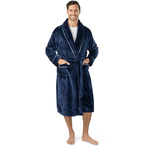 Men's Piping Fleece Robe