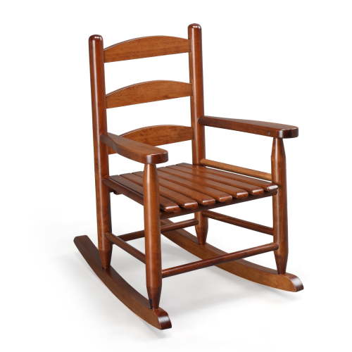 Ktaxon Wooden Child's Rocking Chair,Hardwood Rocker,Small Wooden Rocker with High Backrest for Kids Ages 3-6,for Patio Porch Outdoor & Indoor,Living Room,Bedroom,Balconies(Teak)