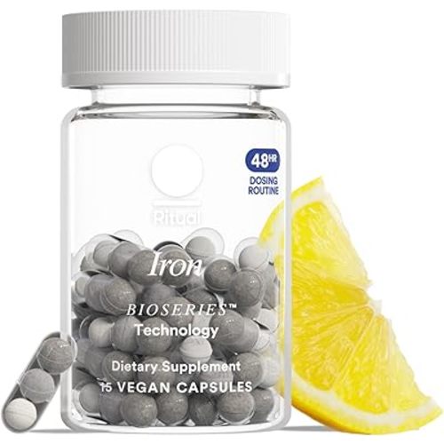 Ritual Iron Supplement to Support Low Iron Levels 60 mg | 48-hour Dosing Routine with BioSeries™ Technology plus Vitamin A and C. Designed for Optimal Absorption and Minimal GI Discomfort* 15 Servings