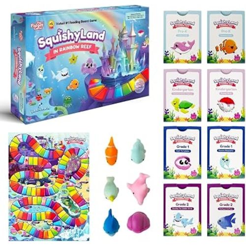 The Fidget Game SquishyLand in Rainbow Reef Board Game, Pre-K to 2nd Grade