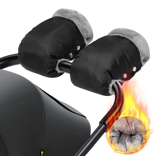 1 Pair Baby Stroller Gloves,Stroller Hand Muff Warm Gloves,Extra Thick Warm Waterproof Anti-Freeze Gloves for Parents Caregivers Carriage Handmuffs Stroller Accessories