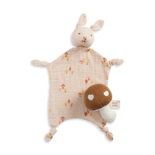 Organic Cotton Muslin Bunny Blanket & Rattle Toy Set