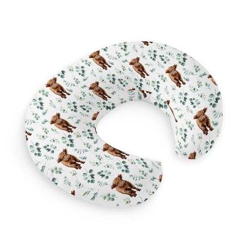 HawSkgFub Highland Cow Eucalyptus Leaf Nursing Pillow Cover for Baby Boy, Western Farm Animal long horn cow Yak Breastfeeding Pillow Slipcover, cowboy Nursing Pillowcase for Newborn Infant, Cover Only