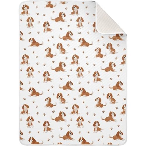 SHJI Baby Blanket Cavalier King Charles Spaniel Dog Swaddle Blanket Cotton Nursery Girls Bed Blankets Boys Crib Blanket for Crib Stroller Nursery 30x40in