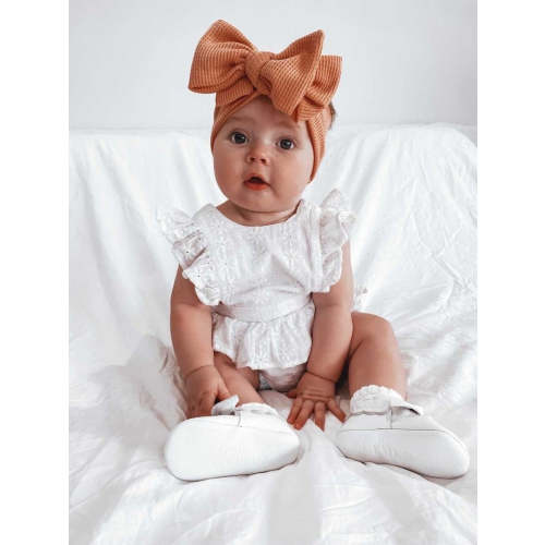 CHUNKY WAFFLE BOW HEADBAND - CORAL