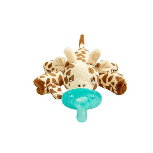 Soothie Snuggle Pacifier Holder with Detachable Pacifier, 0m+, Giraffe, SCF347/01-1 Count (Pack of 1)