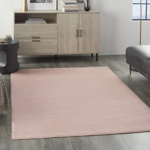 Nourison Home Essentials Indoor/Outdoor Pink 5' x 7' Area Rug, Easy Cleaning, Non Shedding, Bed Room, Living Room, Dining Room, Backyard, Deck, Patio (5x7)