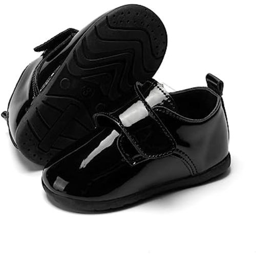 Meckior Infant Baby Boys Girls Classic PU Leather Wedding Loafers Brogue Toddler Oxford Dress Shoes First Steps Walking Flat Lazy Crib Shoe