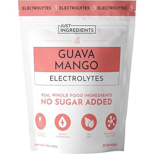 Guava Mango Electrolytes – 30‑Serving Hydration Drink Mix with Coconut Water, Sea Salt, and Trace Minerals – Supports Hydration, Recovery, and Electrolyte Balance*