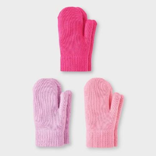 Toddler 3pk Mitten Set - Cat & Jack™ Light Pink/ Pink/ Mauve 2T-5T