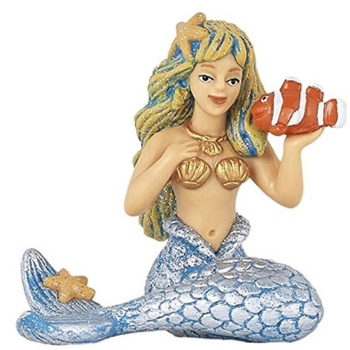 Papo Mermaid #39107 - Silver Tail - Holding a Clownfish