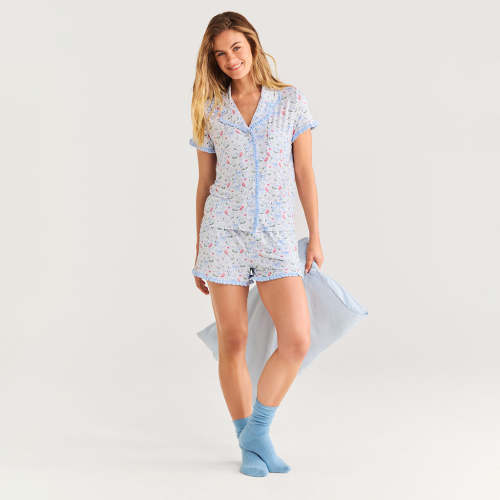 Gail Women's Ruffled Pajama Short Set