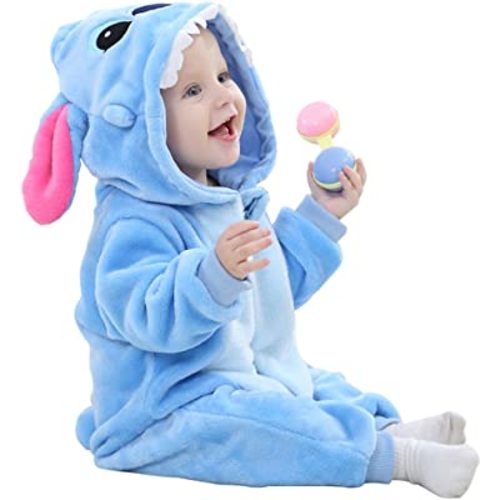 MUST ROSE SPORTS AND HOMEWEAR Unisex Baby Flannel Romper Animal Onesie Costume Hooded Cartoon Outfit Suit