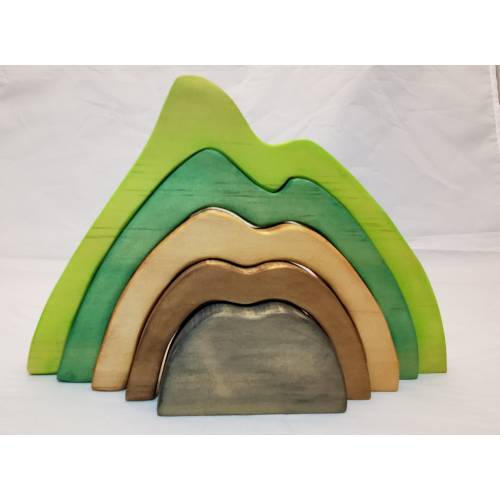 Mountain Stacker Waldorf and Montessori Inspired Wood Stacking Toy for Toddler, Preschooler of children of all ages