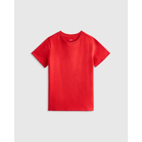 100% Organic Cotton Jersey Short Sleeve Tee in Red