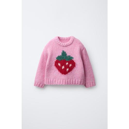 FRUIT PRINT WOOL BLEND KNIT SWEATER - Light blue | ZARA United States
