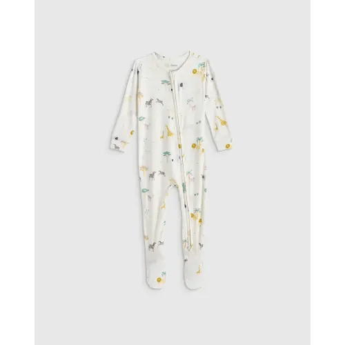 Bamboo Footie Pajama - Baby in Safari Sleep