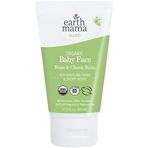 Organic Baby Face Nose & Cheek Balm for Dry Skin by Earth Mama | Natural Petroleum Jelly Alternative, 2-Fluid Ounce