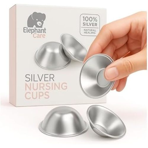 Elepahnt Care - Nipple Shields for Breastfeeding – Soft Silicone Protection for Cracked or Painful Nipples – Helps Baby Latch – Breastfeeding Essentials for New Moms – Includes Case