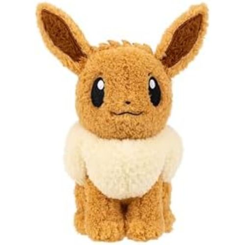 Pokemon Cuddly Eevee Plush - 8-Inch Soft Shaggy Plush with Authentic Details