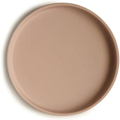 mushie Classic Silicone Suction Plate | BPA-Free Non-Slip Design (Natural)