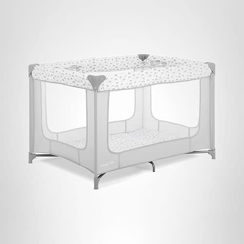 Dream On Me Zodiak Portable Playard in Cool Gray, Lightweight, Packable and Easy Setup Baby Playard, Breathable Mesh Sides and Soft Fabric - Comes with a Removable Padded Mat