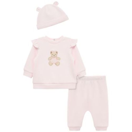 Baby Girls' Dainty Bears Quilt Long-Sleeve Top, Pants and Hat, 3-Piece Set