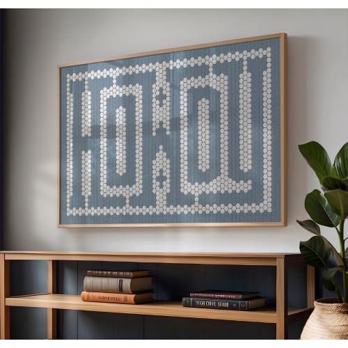 Howdy Blue Tile Wall Art: Western Ranch Wall Decor