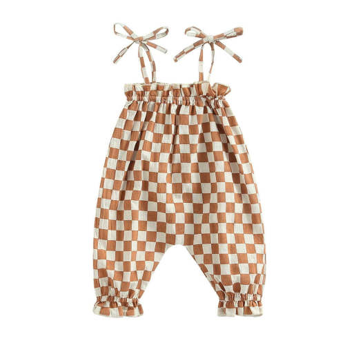 Baby Girl Sleeveless Straps Plaid Jumpsuit
– The Trendy Toddlers