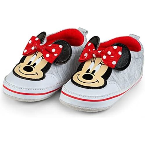 Disney Mickey & Minnie Mouse Infant Shoes – Adorable Slip-On Baby Shoes with 3D Character Design and Hook and Loop Closure, Easy On and Off – Sizes 3-18 Months