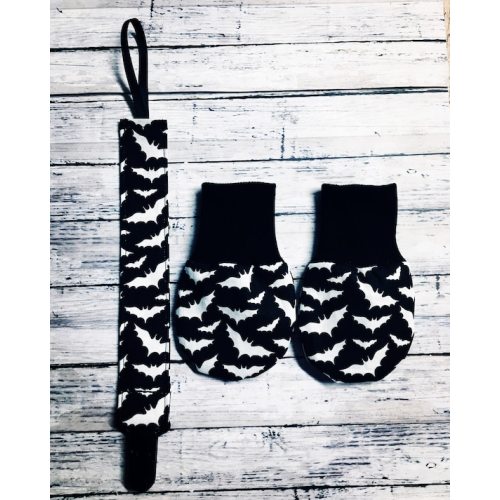 Gothic Goth Bats Newborn No Scratch Mitts Pacifier Clip Spooky - Etsy