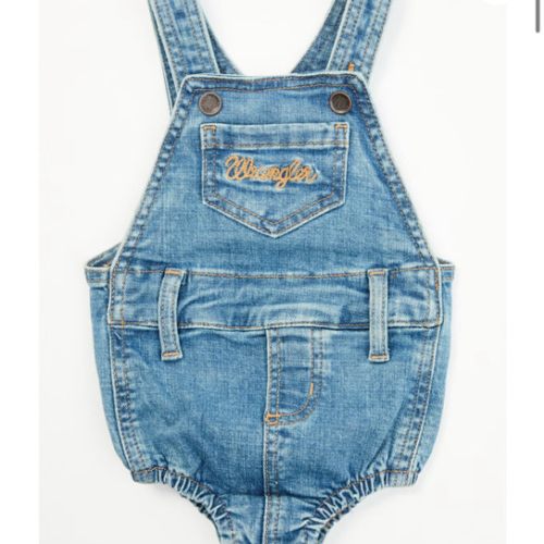 Wrangler Infant Boys' Denim Overall Onesie