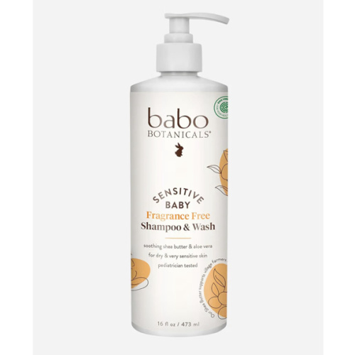 Babo Botanicals Sensitive Baby Fragrance-Free 2-in-1 Shampoo & Wash - Shea Butter, Calendula & Aloe Vera - EWG Verified - Cruelty-Free - Vegan - Pediatrician Tested - For Babies & Kids