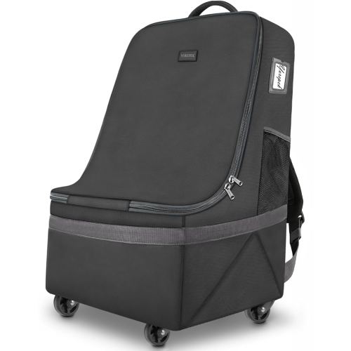 YOREPEK Car Seat Travel Bag with Wheels, Padded Car Seat Backpack, Large Carseat Travel Bag for Airplane, Gate Check Bag, Car Seat Travel Cover with Shoulder Strap, Car Seat Carrier for Airport