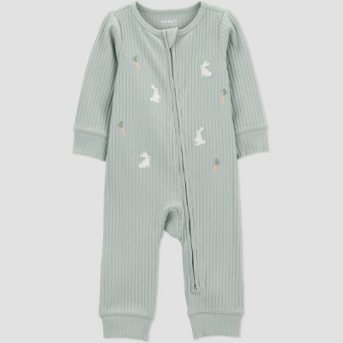 Carter's Just One You® Baby Bunny Embroidered Footless Romper - Green 12M