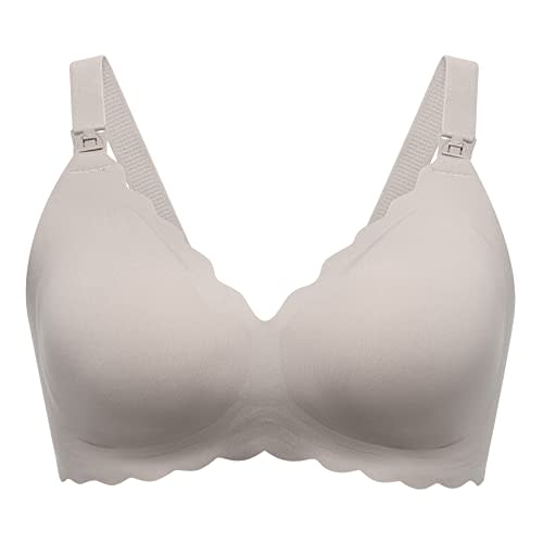 Momcozy Nursing Bras for Breastfeeding, Seamless Pregnancy Maternity Bra Wireless Classic Jelly Strip Support Nursing Bra