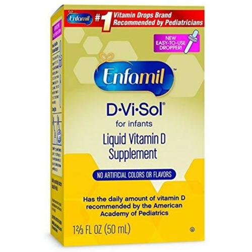 Enfamil D-Vi-Sol Vitamin D Supplement Drops for Infants 50 mL dropper bottle (Packaging May Vary) - Di-Vi-Sol