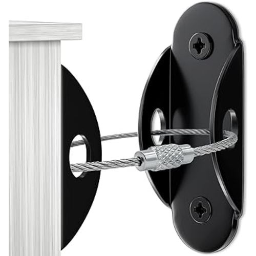 10 Pack Furniture Wall Anchors for Baby Proofing, Anti Tip Furniture Anchors, Secure 400 Pound Furniture, Dresser, Bookcase to Wall Prevent Falling, Earthquake Straps for Child Safety (Black)