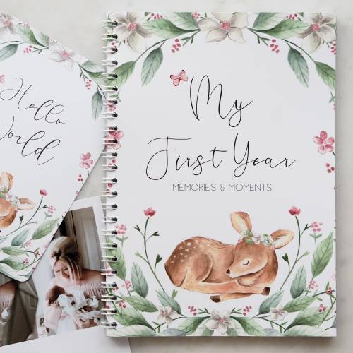Woodland Fawn Baby Memory Journal, First Year Keepsake Book