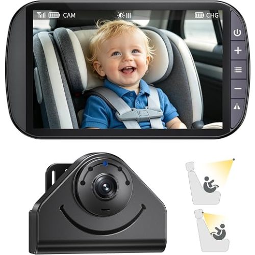 Wireless Baby Car Camera Monitor – USB & Battery Powered Plug and Play