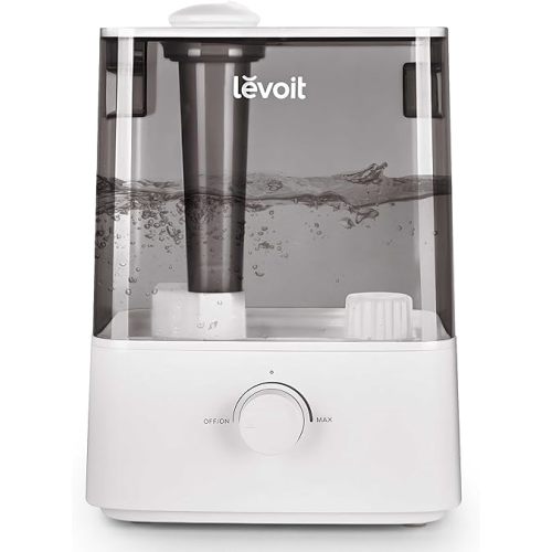 LEVOIT Classic300 Ultrasonic Top Fill Humidifier, Extra Large 6L Tank Last 60-Hour - Super Quiet, Easy to Use and Clean, 360° Rotation Nozzle, Simple Knob Control, Handle, Auto Shut Off, Gray